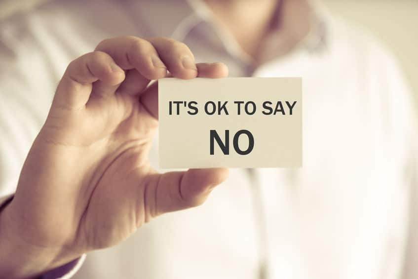 Practice saying no is the way to build your self confidence
